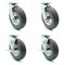 Service Caster 8 Inch Gray Pneumatic Wheel Caster Swivel with 2 Brakes, 4PK SCC-100S280-PNB-GRY-2-TLB-2 - alternate 1